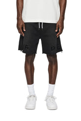 PURPLE BRAND P479 Faded Wordmark Sweatshorts at Gravity NYC